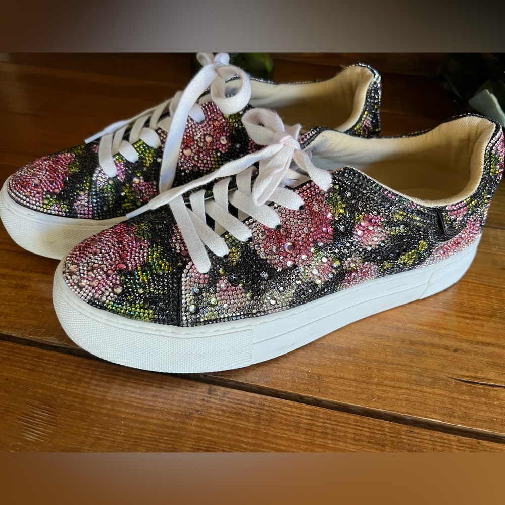 Betsey Johnson Multicolor Rhinestone Sneakers